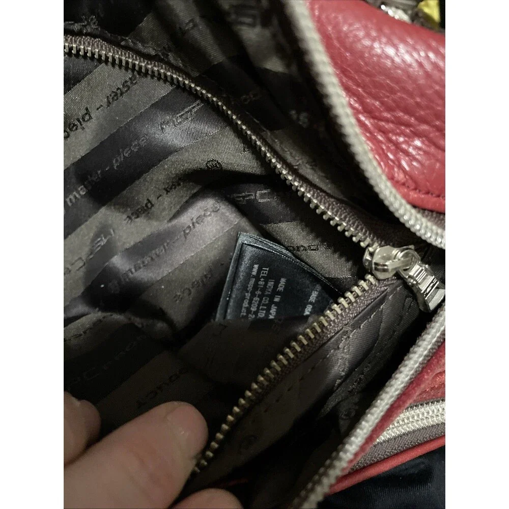 Master-piece MSPC Red Leather Sling Bag Waist Pack Made in Japan